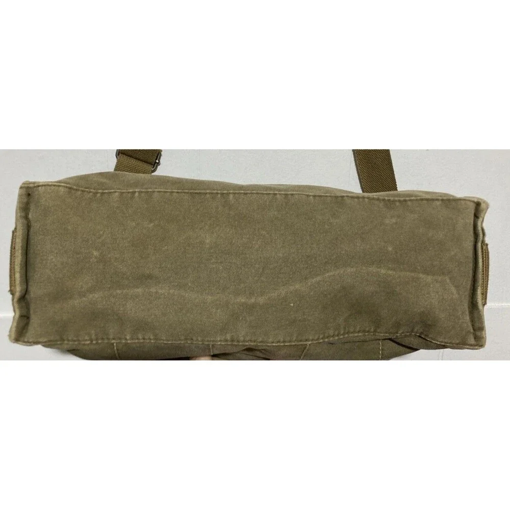 American Eagle Outfitters Y2K Canvas Messenger Bag Army Green Vintage Utility